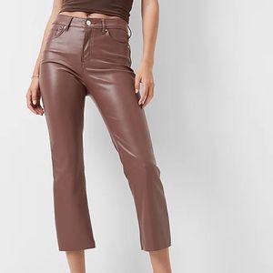 NWT Express High Waisted Leather Cropped Pants
